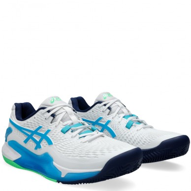 zapatillas Asics Gel Resolution 9 Clay white digital aqua 2024