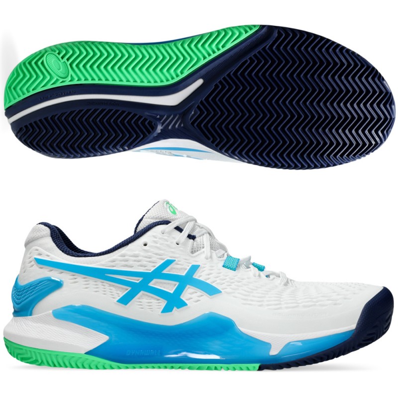 zapatillas Asics Gel Resolution 9 Clay white digital aqua 2024 zapatillas Asics Gel Resolution 9 Clay white digital aqua 2024