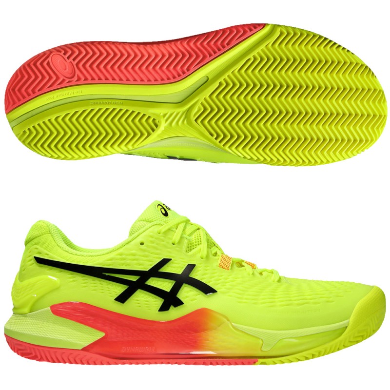 zapatillas Asics Resolution 9 Clay Paris safety yellow black 2024 zapatillas Asics Resolution 9 Clay Paris safety yellow black 2024