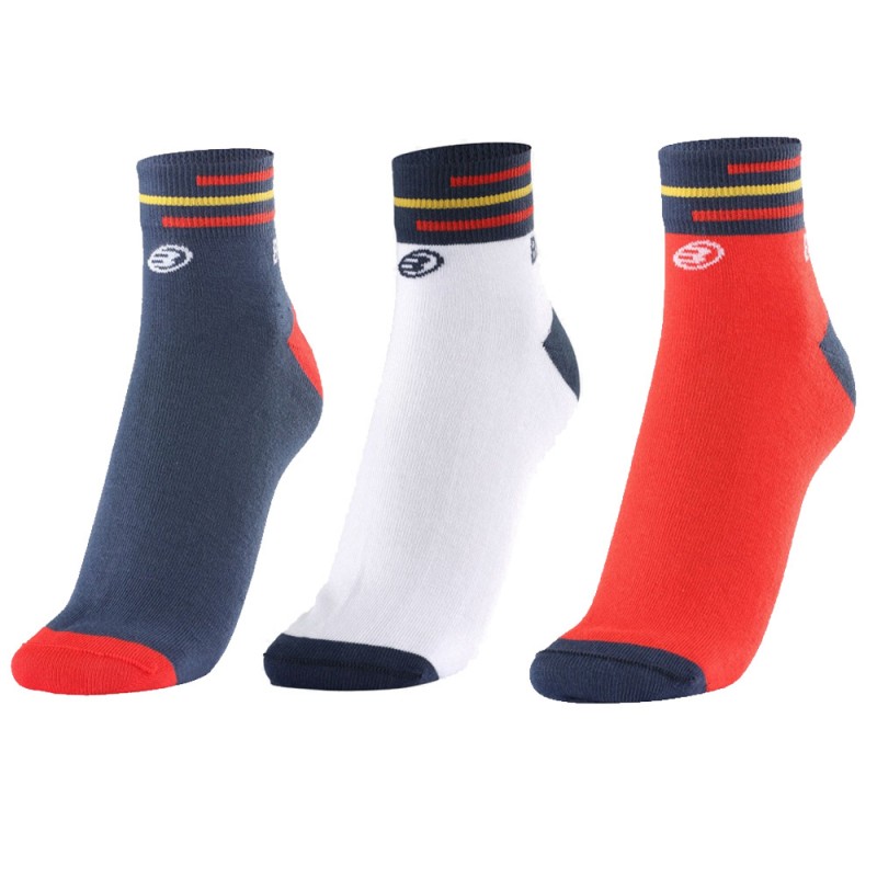 calcetines Bullpadel BP-FEP2205 pack 3 azul blanco rojo