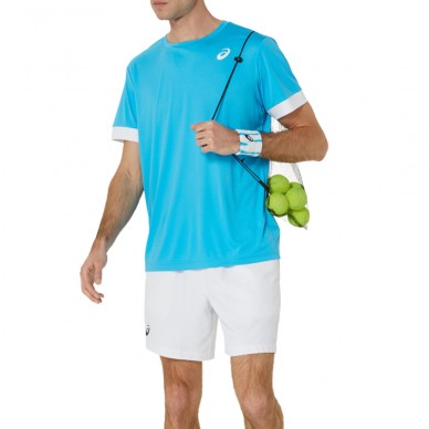 camiseta Asics Men Court SS Top azul