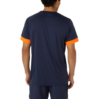 camiseta Asics Men Court SS Top azul oscuro
