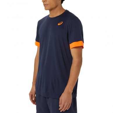 camiseta Asics Men Court SS Top azul oscuro