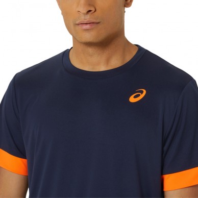 camiseta Asics Men Court SS Top azul oscuro