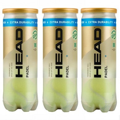 Pack 3 botes pelotas Head Padel Pro S+