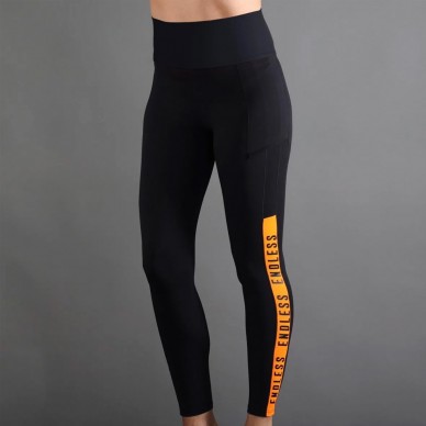 Mallas Endless Syncro negro naranja