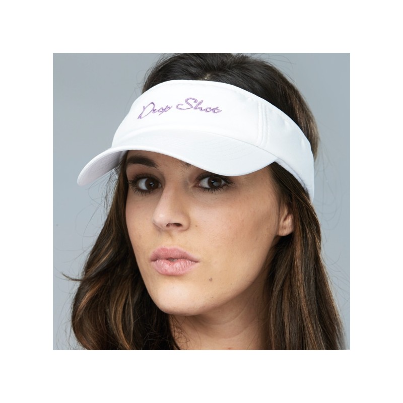 Visera Drop shot mujer blanca morada Visera Drop shot mujer blanca morada