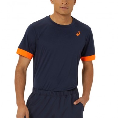 camiseta Asics Men Court SS Top azul oscuro