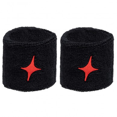 Muñequeras Star Vie Star negra logo rojo