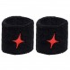 Muñequeras Star Vie Star negra logo rojo