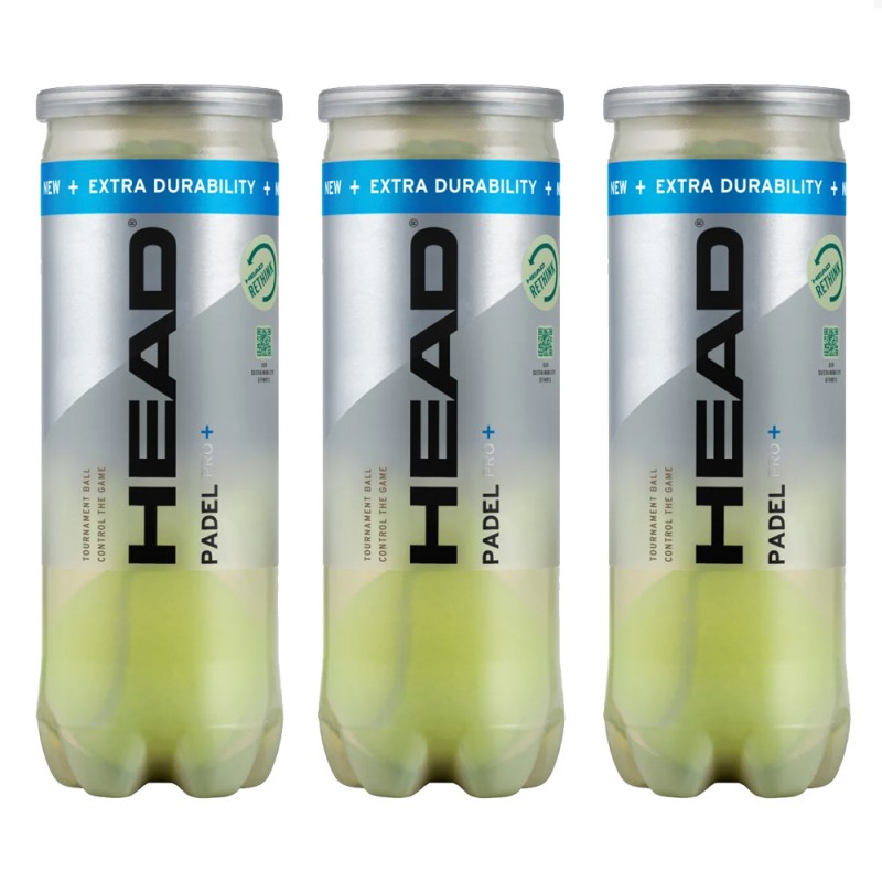 Pack 3 botes pelotas Head Padel Pro+ Pack 3 botes pelotas Head Padel Pro+