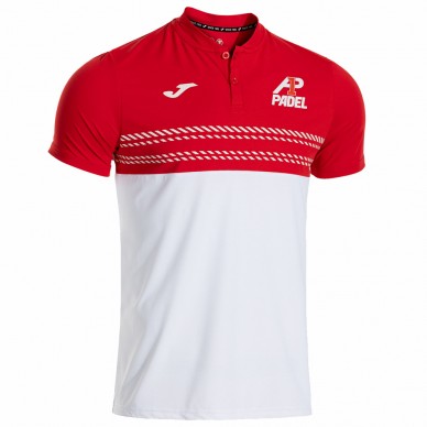 Polo Joma A1 Padel blanco rojo
