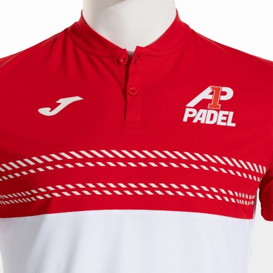 Polo Joma A1 Padel blanco rojo