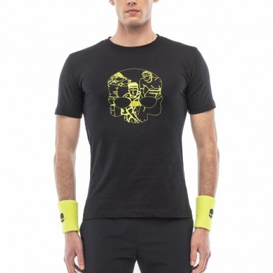 Camiseta Hydrogen Sketch azul marino amarillo fluor