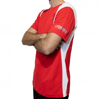 Camiseta Hydrogen Inlay Tech rojo blanco