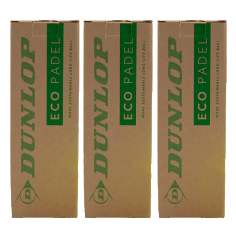 Pack 3 botes pelotas Dunlop Eco Padel Pack 3 botes pelotas Dunlop Eco Padel