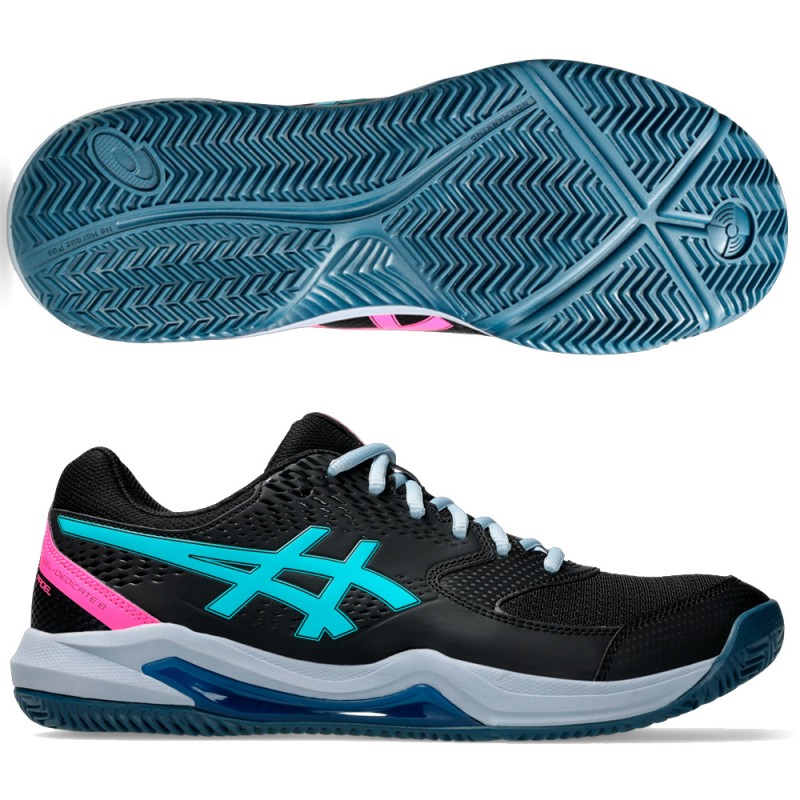 Zapatillas Asics Gel Dedicate 8 Padel Black energy aqua 2025