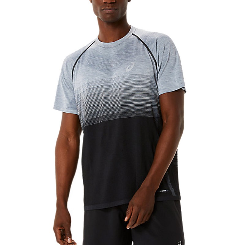 Camiseta Asics Seamless SS Top negra gris Camiseta Asics Seamless SS Top negra gris