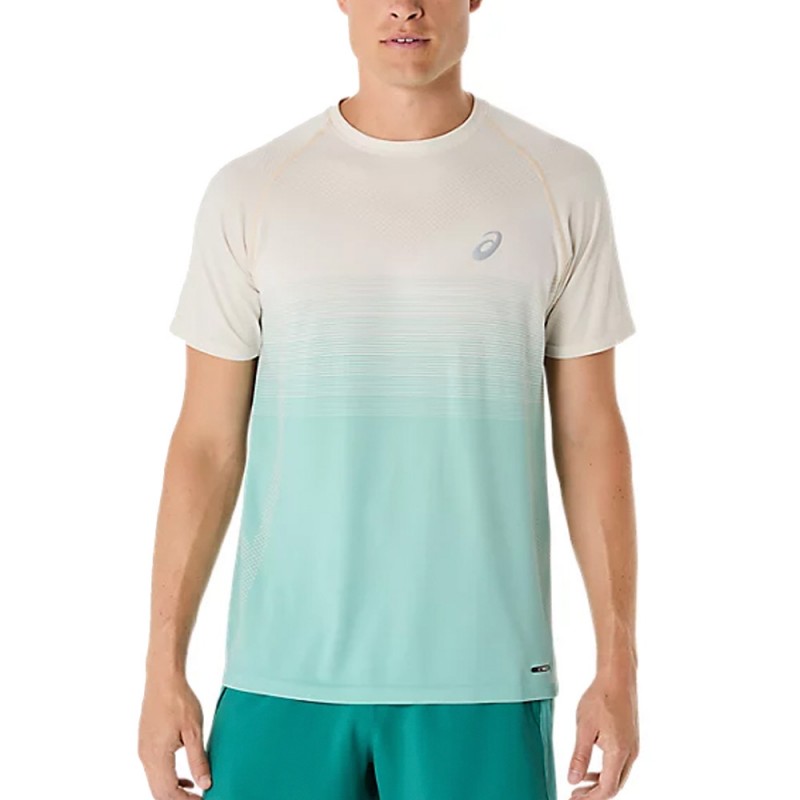 Camiseta Asics Seamless SS Top blanca verde Camiseta Asics Seamless SS Top blanca verde