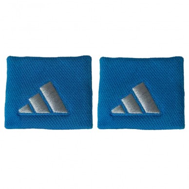 Muñequeras Adidas S azules logo gris