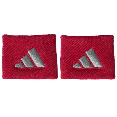 Muñequeras Adidas S rojas logo gris