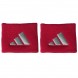 Muñequeras Adidas S rojas logo gris