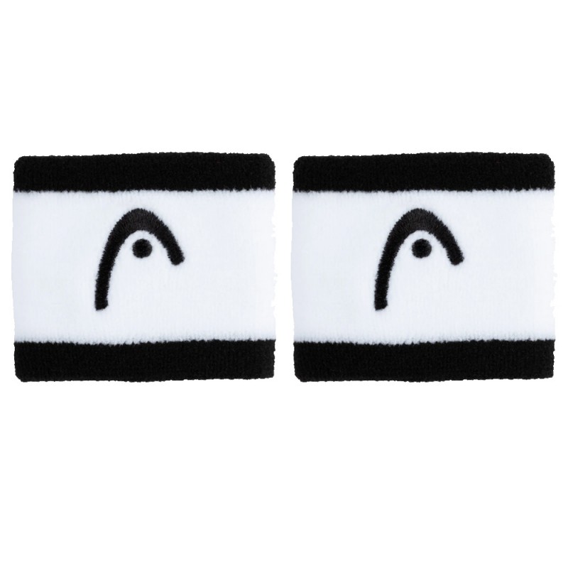 Muñequeras Head Striped 2.5 negras blancas