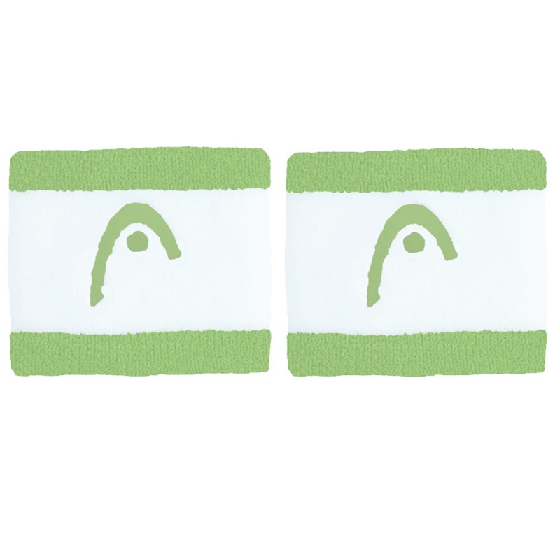 Muñequeras Head Striped 2.5 verdes blancas