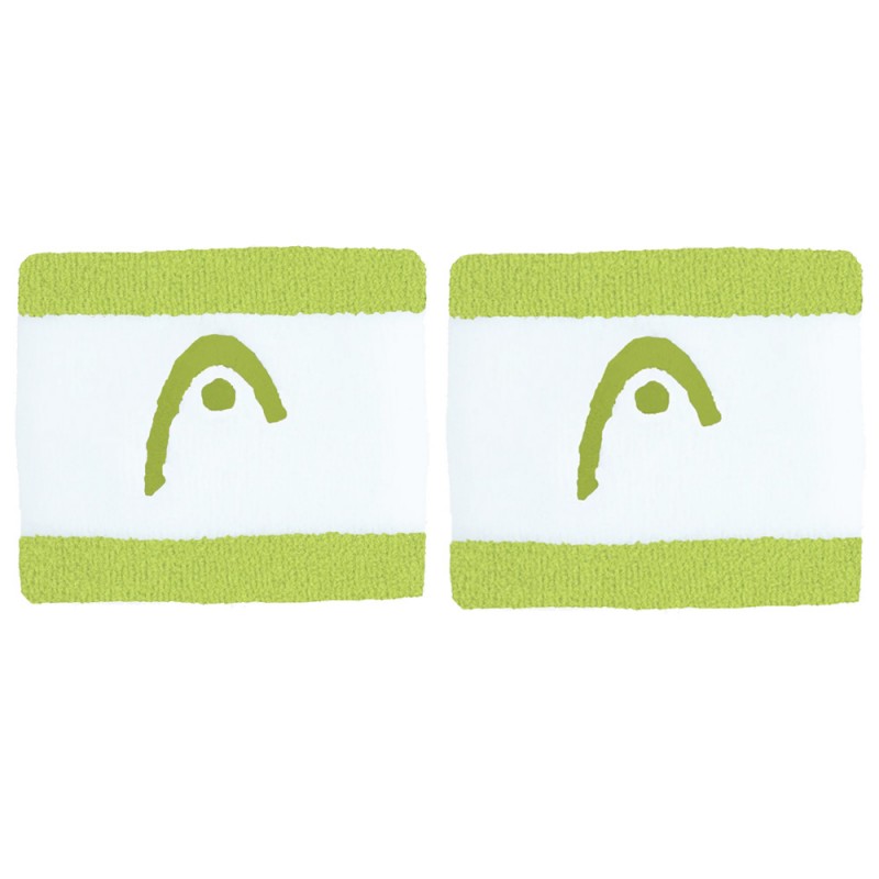 Muñequeras Head Striped 2.5 lima blancas