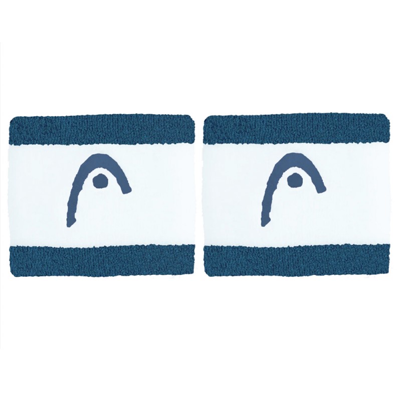 Muñequeras Head Striped 2.5 turquesa blancas Muñequeras Head Striped 2.5 turquesa blancas