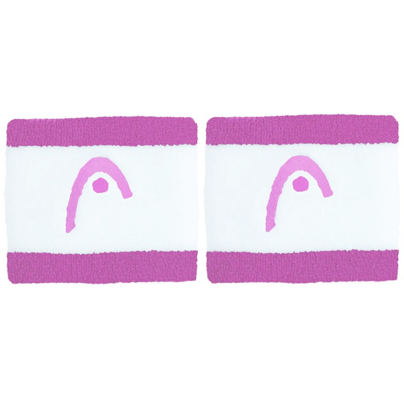 Muñequeras Head Striped 2.5 rosas blancas