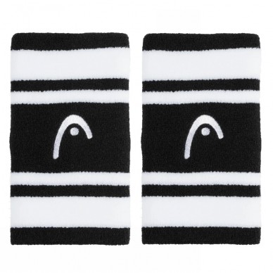 Muñequeras Head Striped 5 negras blancas