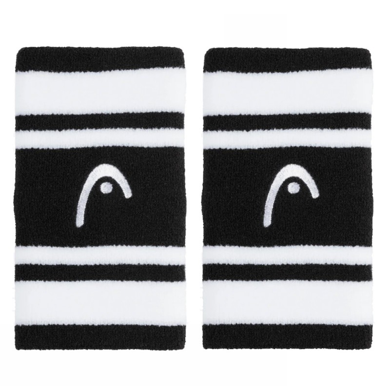 Muñequeras Head Striped 5 negras blancas Muñequeras Head Striped 5 negras blancas