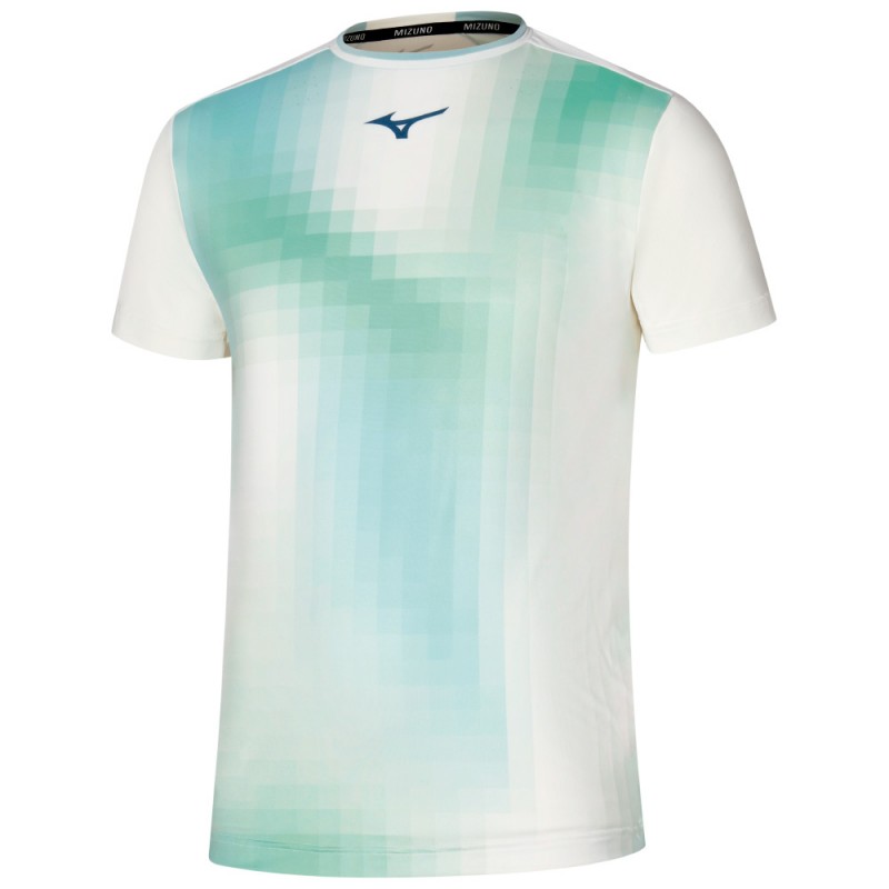 Camiseta Mizuno Tennis Shadow Graphic Tee verde blanca