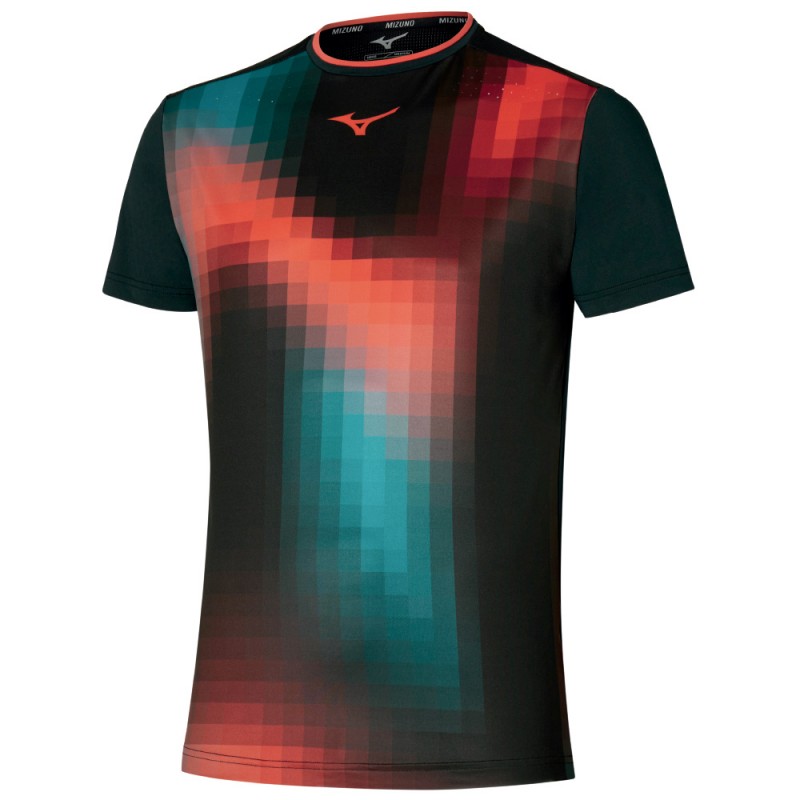 Camiseta Mizuno Tennis Shadow Graphic Tee negra roja