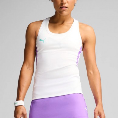 Camiseta Puma Individual Padel Tank blanca lila