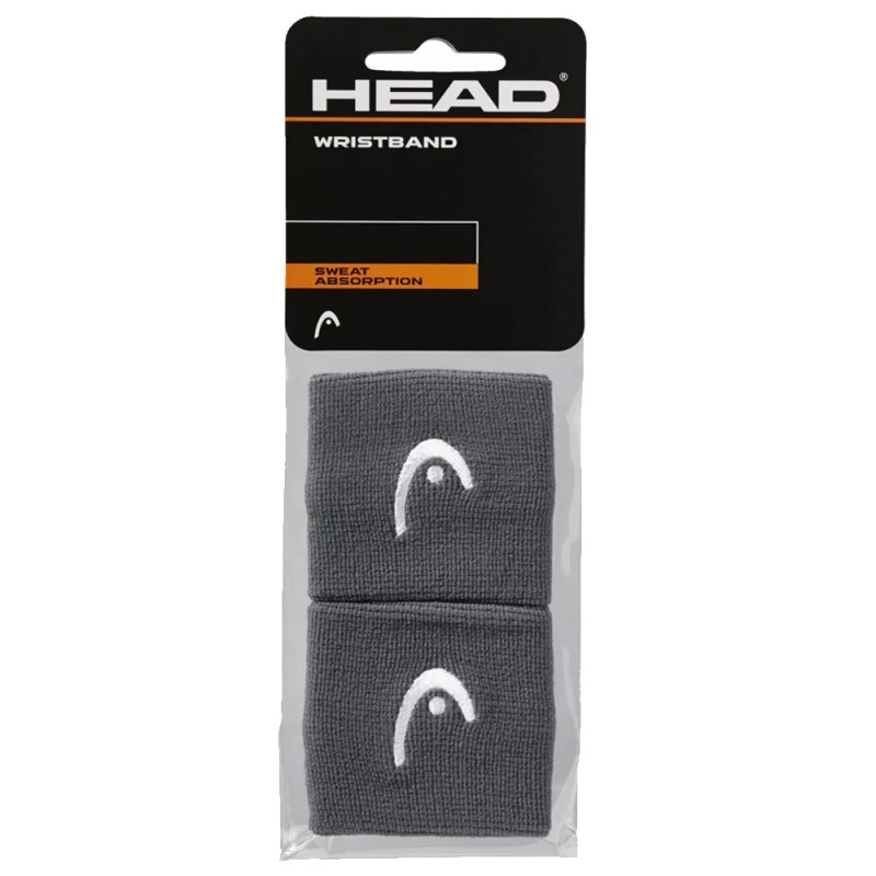 Muñequeras Head 2.5" gris oscuro