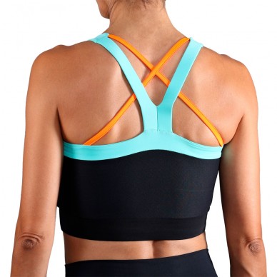 Camiseta Endless Top Crop negra azul