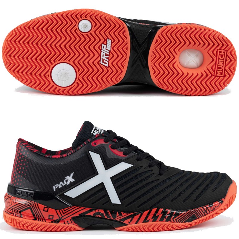 Zapatillas Munich PADX 55 Padel black red 2025 Zapatillas Munich PADX 55 Padel black red 2025