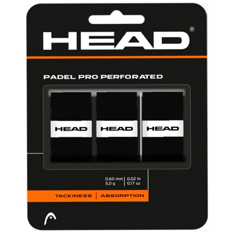 Overgrips Head Padel Pro Perforado 3 Pack negros