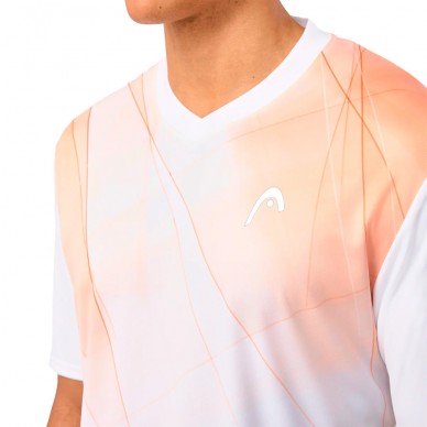 Camiseta Head Topspin blanca naranja