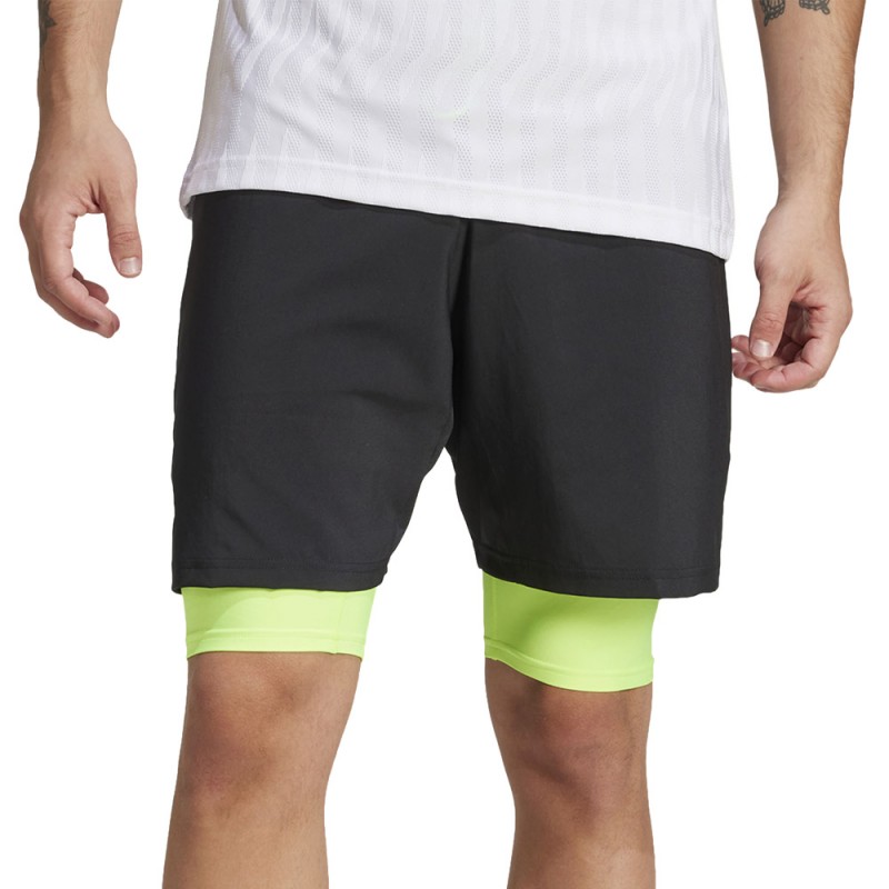 Short Adidas Club 2IN1 negro amarillo
