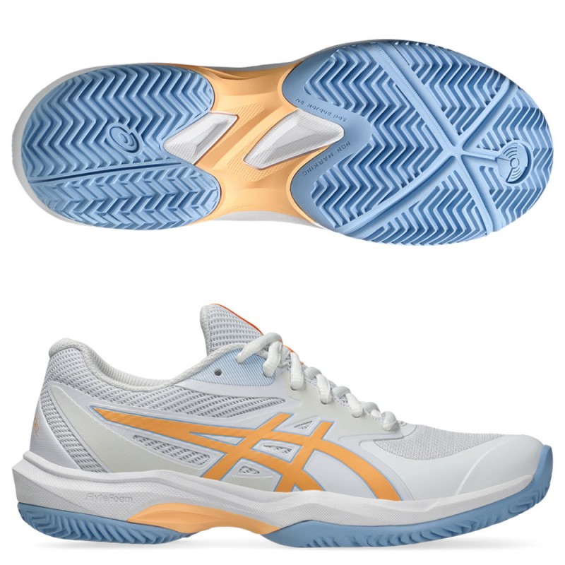 Zapatillas Asics Game FF Padel white orange glow 2025 Zapatillas Asics Game FF Padel white orange glow 2025
