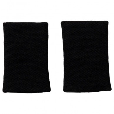 Muñequeras Adidas L negras logo blanco