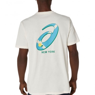 Camiseta Asics Court Graphics SS Top crema
