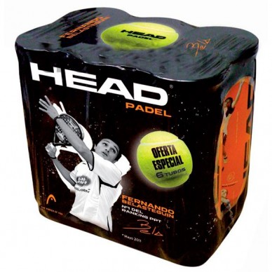 Pack 6 Botes pelotas Head Padel