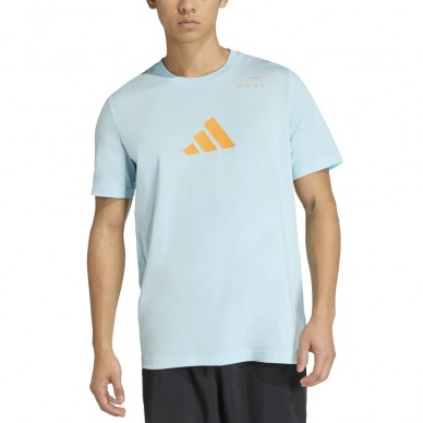 Camiseta Adidas M Padel Cat azul cyan