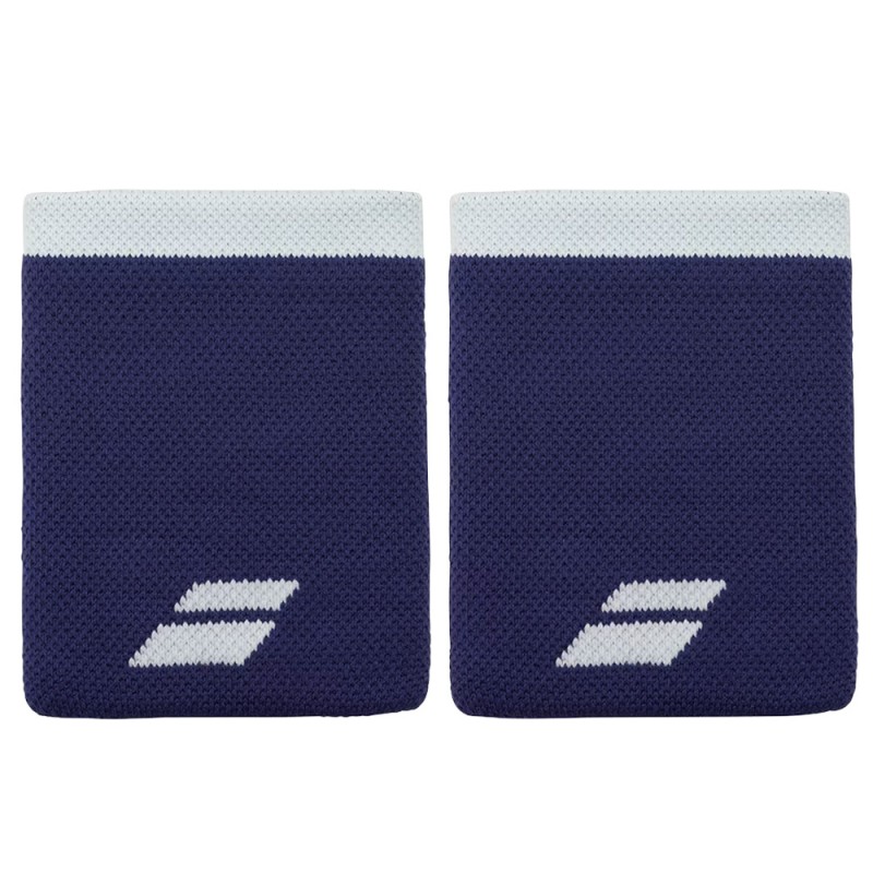 Muñequeras Babolat Logo Jumbo azules blancas