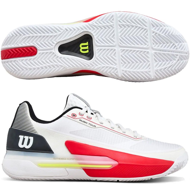Zapatillas Wilson Rush Tour 5 Clay white black 2026
