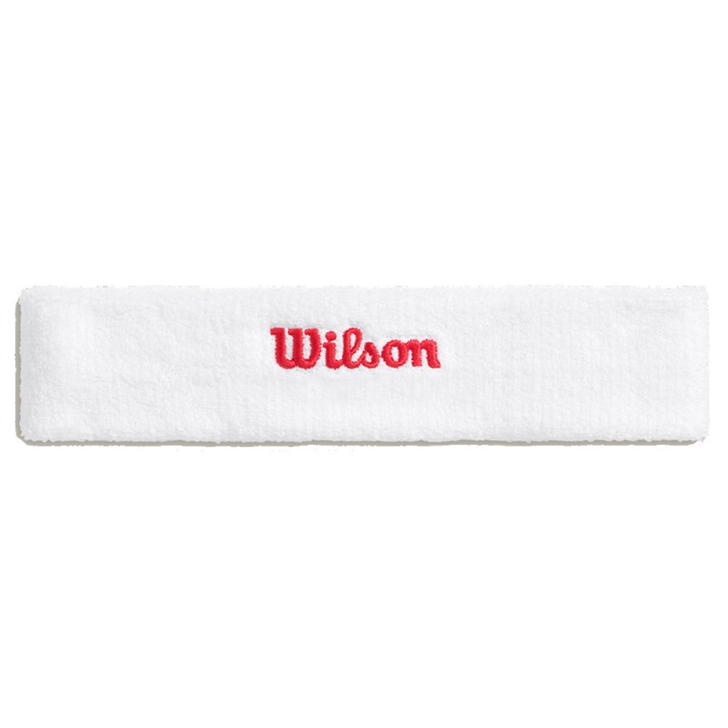 Cinta Wilson Terry blanca logo rojo